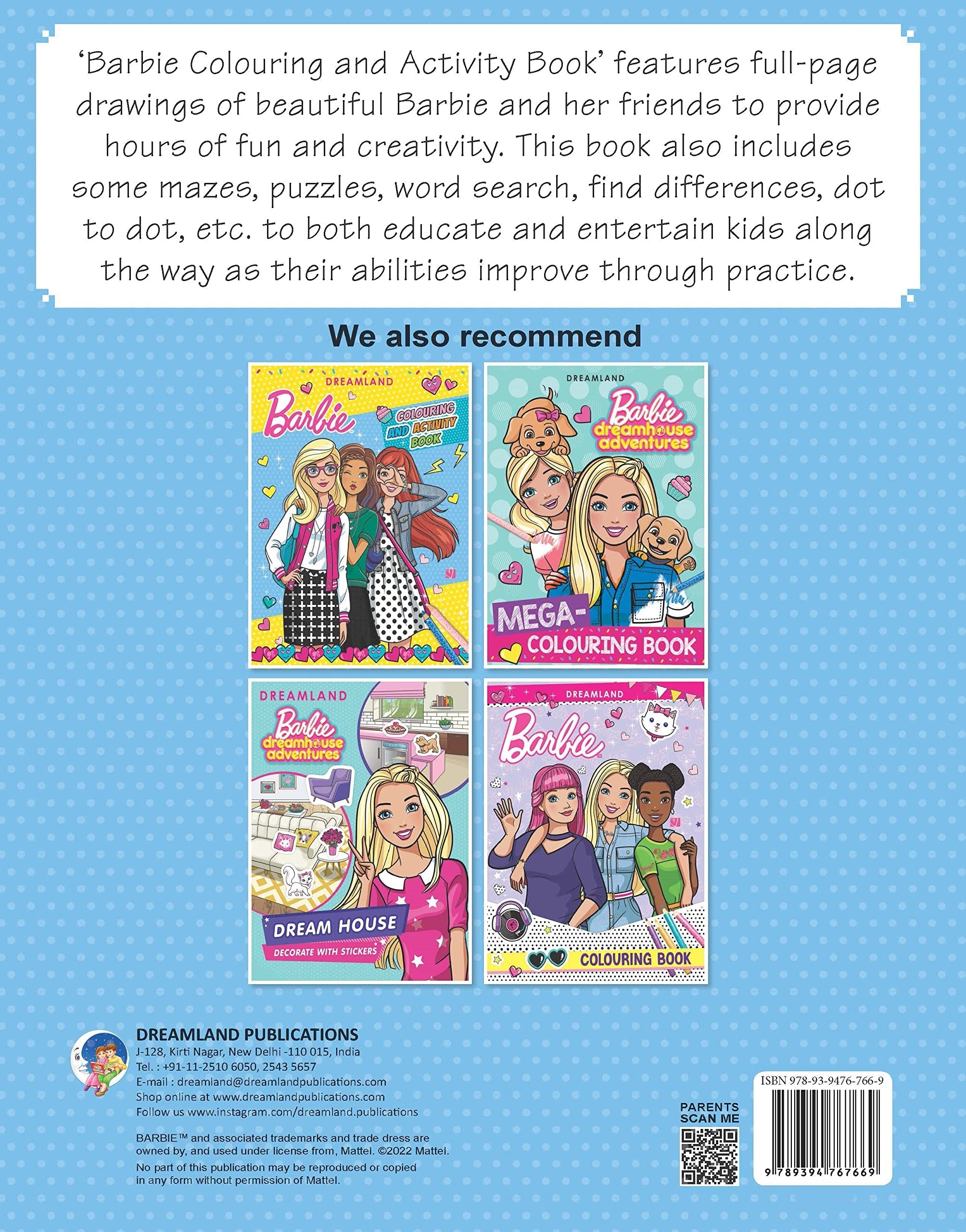 Dreamland Barbie Colouring and Activity Book | Grocsy