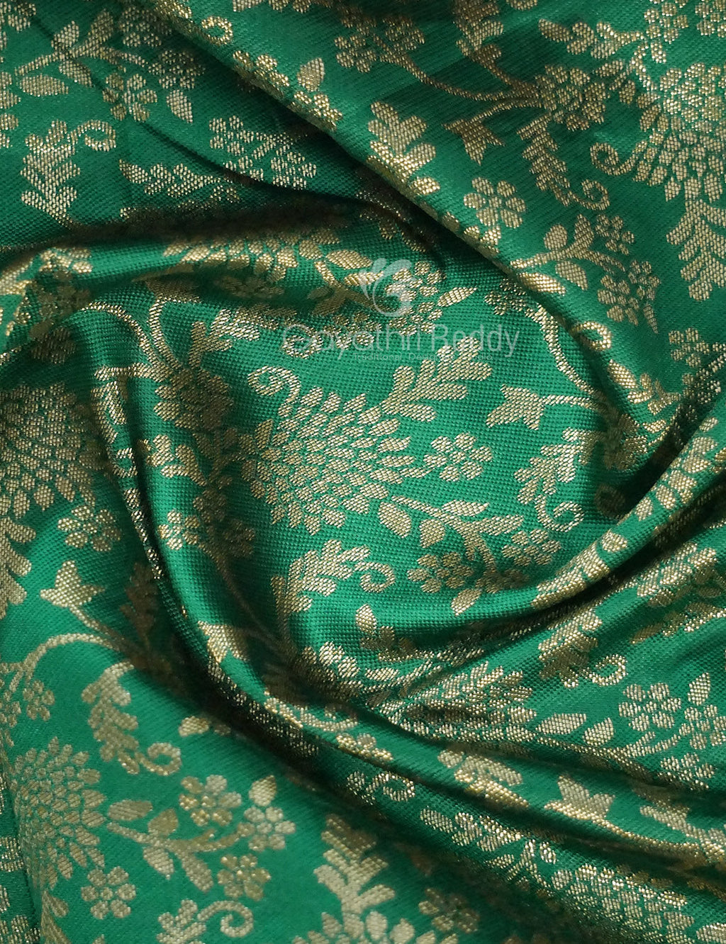 Shades of Green Floral Designbanaras Semi Silk Saree By Gayathri Reddy Designer Studio | Grocsy