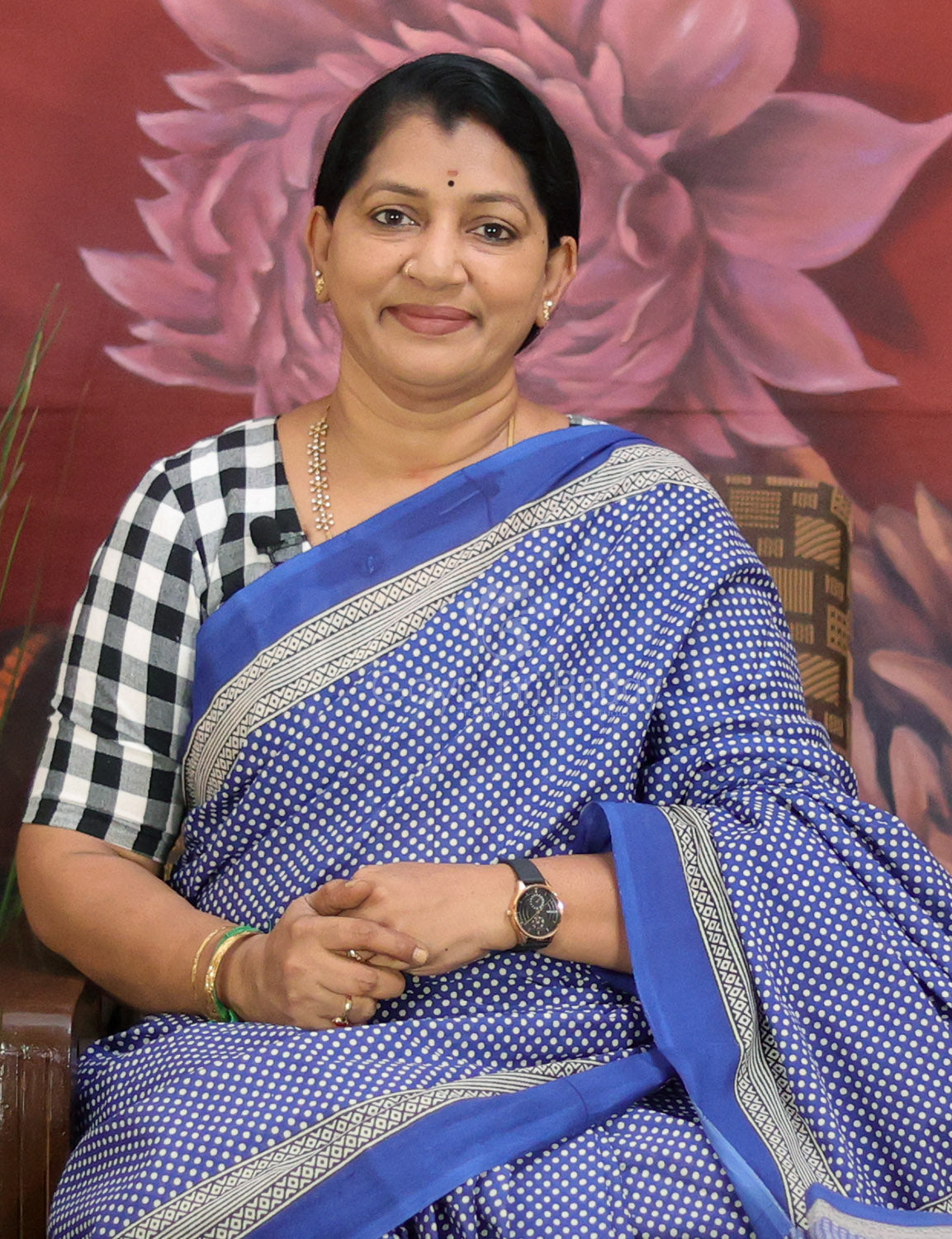 Blue Colored Block Print Cotton Saree By Gayathri Reddy Designer Studio | Grocsy