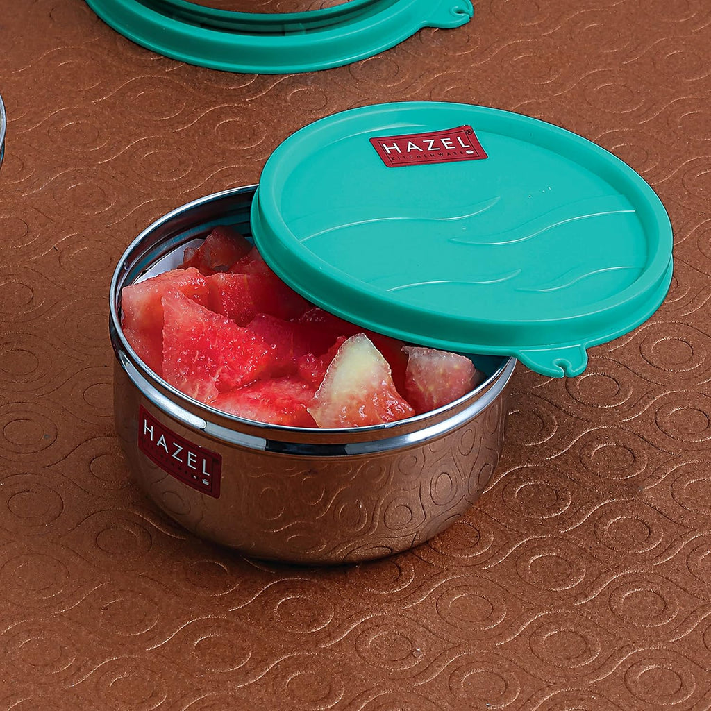 HAZEL Stainless Steel Air Tight Storage Container 450ML | Leak Proof Lunch Box | Grocsy
