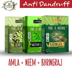 Luxura Sciences Natural Hair Care Set Anti Dandruff - Amla + Neem + Bhringraj | Grocsy
