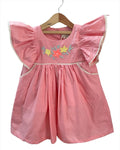 ArthLife Peach Floral Embroidered Dress | Grocsy
