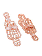 Saraf RS Jewellery Rose Gold-Polished White AD Studded Jewellery Set With Maang Tika | Grocsy