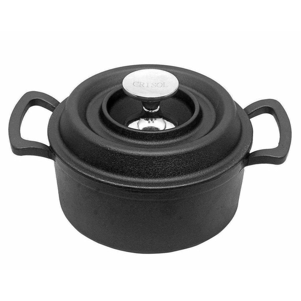 Non Stick Cast Iron Dutch Oven Cookware Black | Grocsy