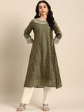 All About You Ethnic Motifs Embroidered Empire Sequinned Kurta with Trousers | Grocsy