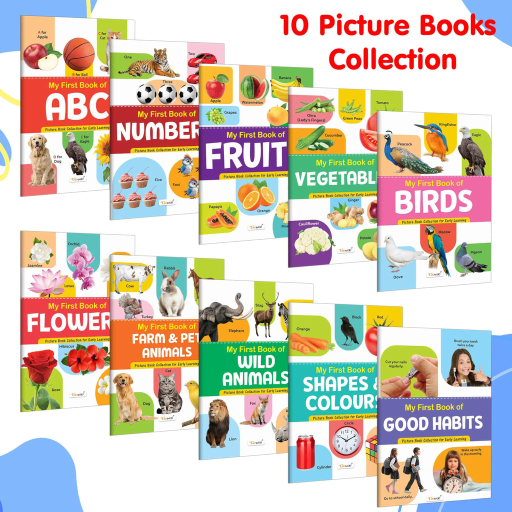 My First Picture Book Collection For Early Learning : Books For Children, Learning Picture Library For Kids, Toddler Book, Early Learning Book With 10 Topics | Grocsy