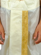Sethukrishna Boys Gold-Toned Floral Regular Kurta with Dhoti Pants | Grocsy