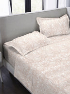 MYTRIDENT Nectarsoft Orange White Pure Cotton 400 TC King Bedsheet with 4 Pillow Covers | Grocsy