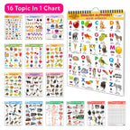 English-Marathi Chart For Kids (16 Charts ) 36 X 50 Cm - Children Spiral Wall Picture Chart | Grocsy
