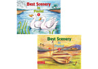 Scholars Hub Best Scenery In Pastel Book -Vol-1, Vol 2 (Set Of 2 Books) | 40 Pages | Grocsy