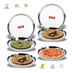 Sumeet Stainless Steel Plates - Set of 6, Silver | Grocsy