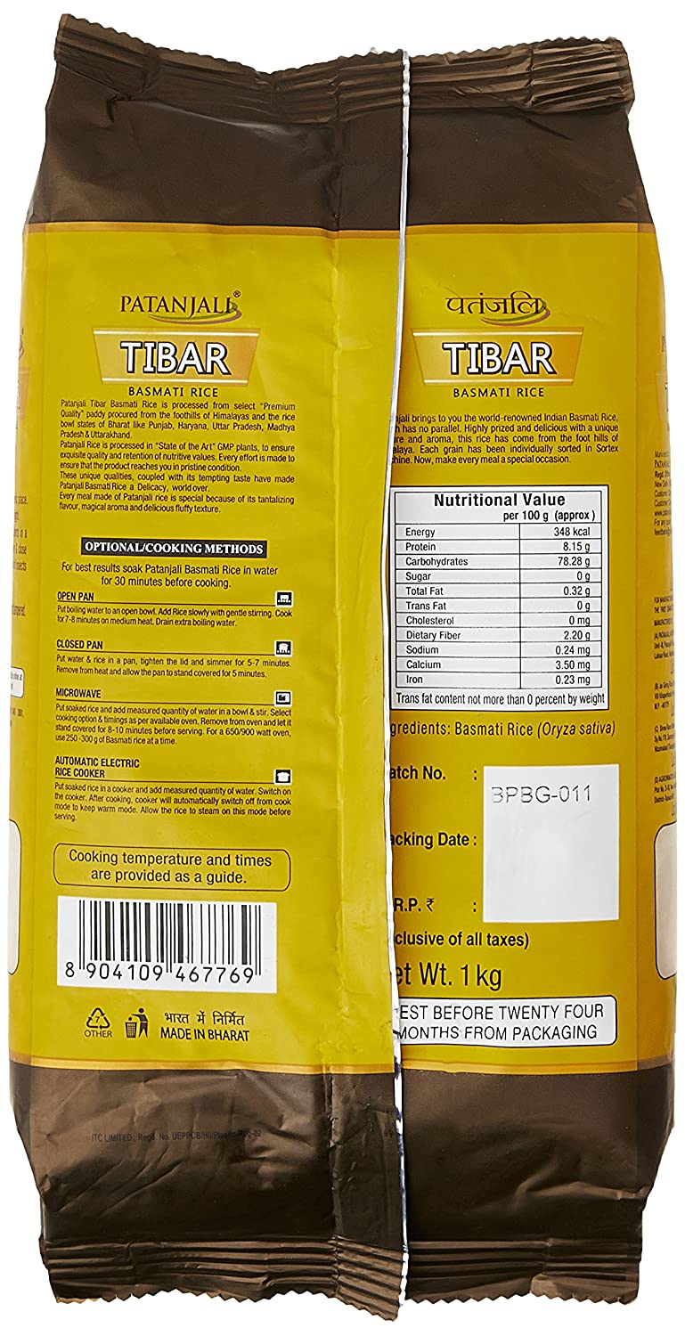 Patanjali Tibar Basmati Rice | Grocsy