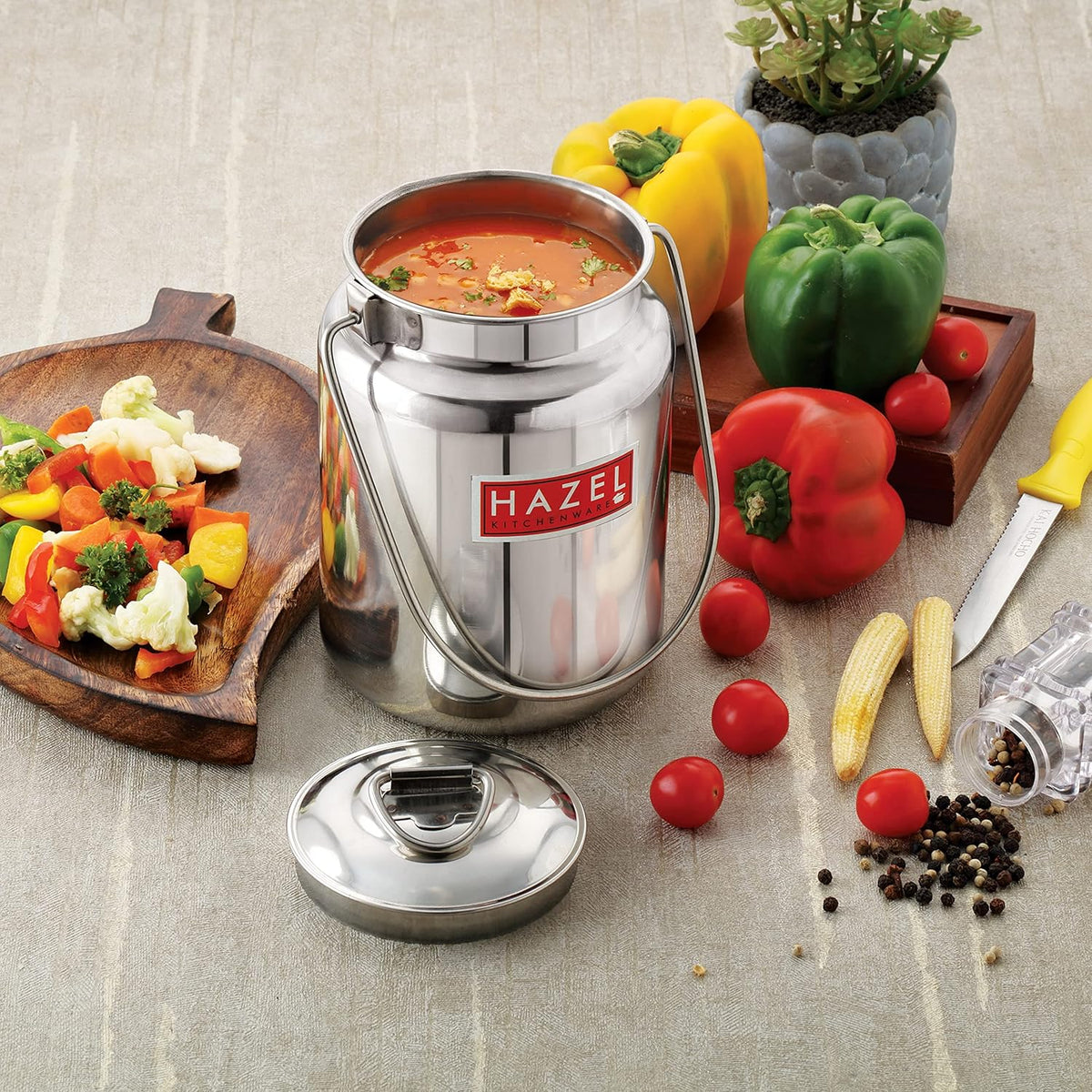 HAZEL Stainless Steel Plain Barani, 1 LTR | Grocsy