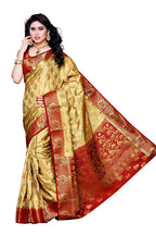 Mimosa Women's Chiku Color Kanchipuram Art Silk Saree With Blouse Piece | Grocsy