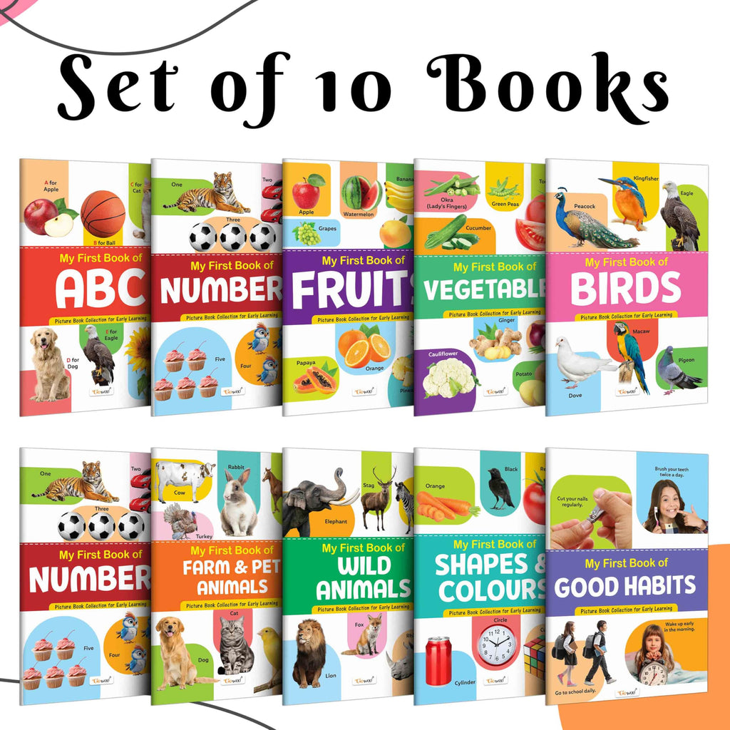 My First Picture Book Collection For Early Learning : Books For Children, Learning Picture Library For Kids, Toddler Book, Early Learning Book With 10 Topics | Grocsy