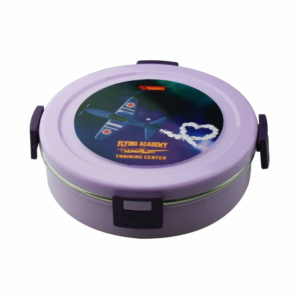 Dubblin Tweaty Stainless Steel Round Lunch Box | Grocsy