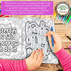Motivation - Adult Colouring Book : Fun Colouring For Kids And Adults, Creative Coloring Book, Mindfulness Coloring Book, Relaxing Coloring Book | Grocsy