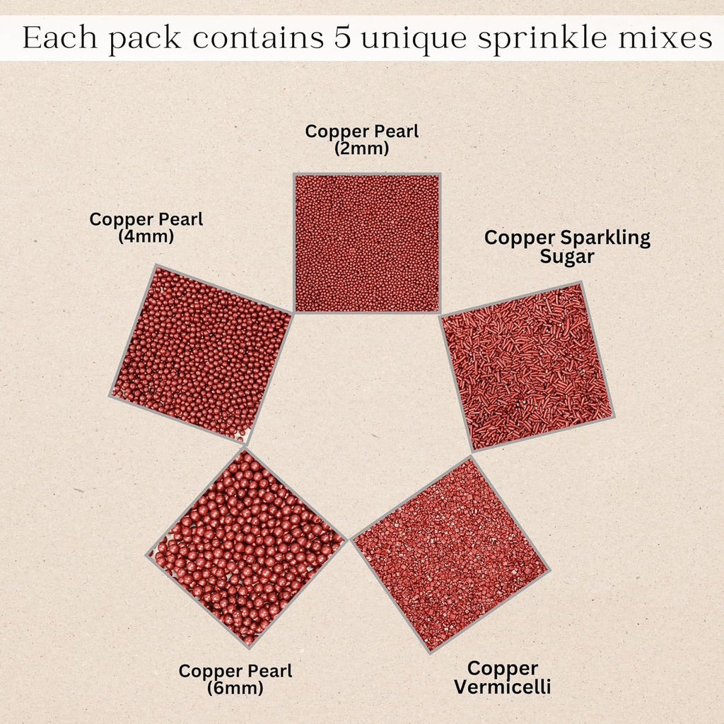 Confect Sprinkles for Cakes & Cupcakes Decoration | USP-20(Copper) | Grocsy