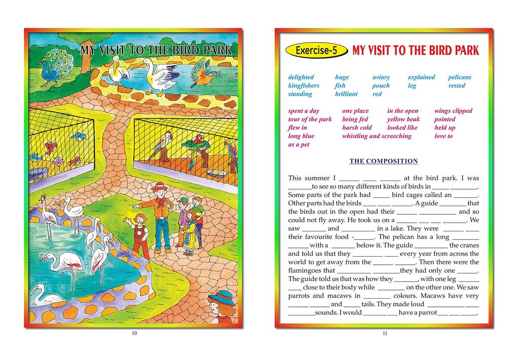 Scholars Hub Picture Composition Book (Part 1, 2) (Set Of 2 Books) | Picture Composition Book For Class 1,2 | 56 Pages | Grocsy