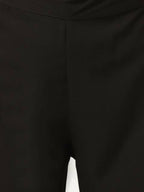 FIORRA Women's Black Poly Crepe Flared Kurta Pant With Dupatta | Grocsy