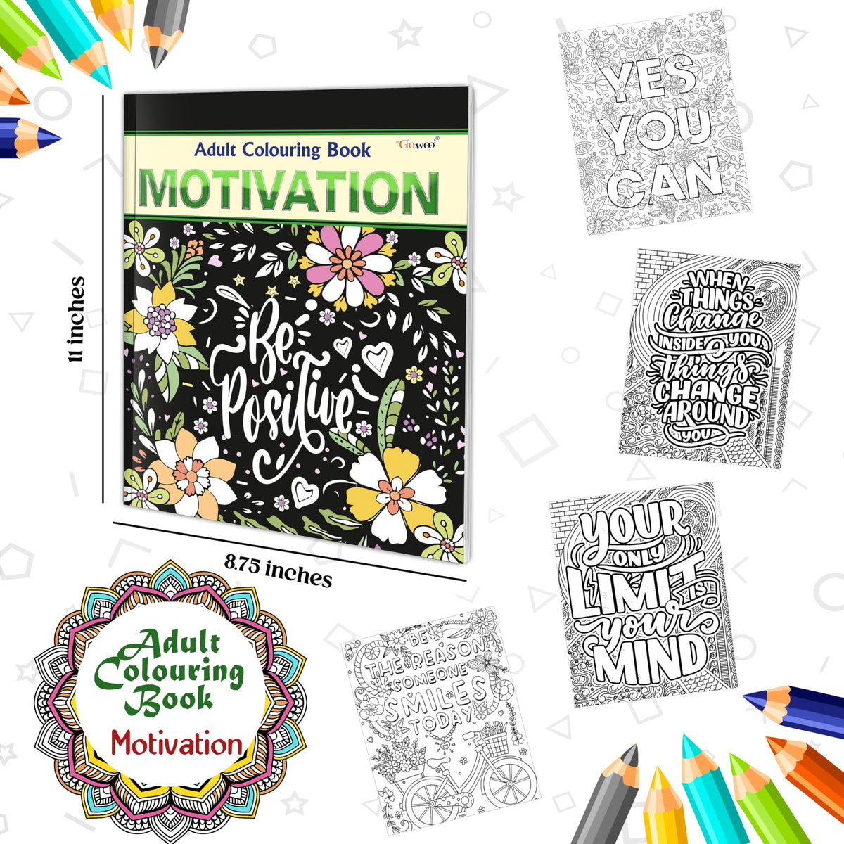 Motivation - Adult Colouring Book : Fun Colouring For Kids And Adults, Creative Coloring Book, Mindfulness Coloring Book, Relaxing Coloring Book | Grocsy