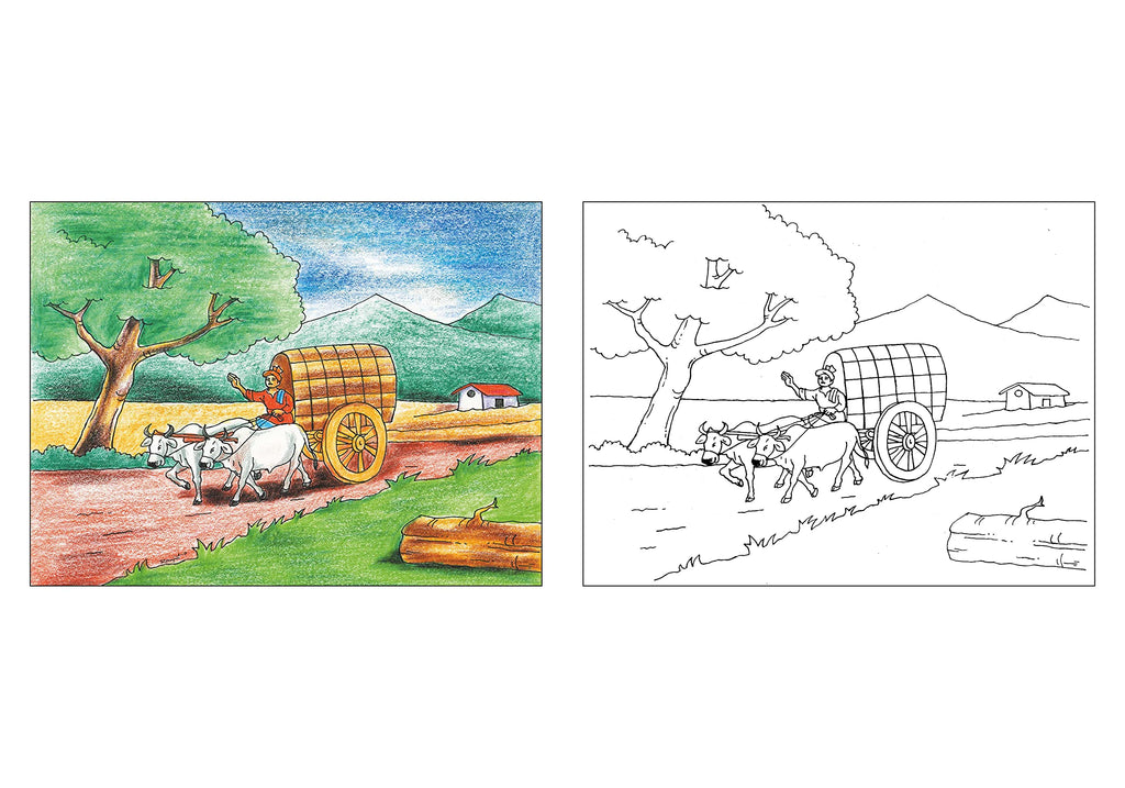 Scholars Hub Best Scenery In Pastel Book -Vol-1, Vol 2 (Set Of 2 Books) | 40 Pages | Grocsy
