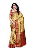 Mimosa Women's Chiku Color Kanchipuram Art Silk Saree With Blouse Piece | Grocsy