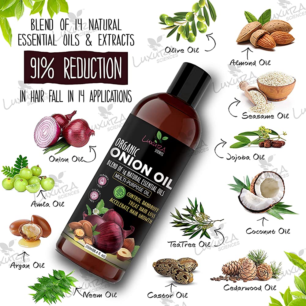 Luxura Sciences Onion Oil and Black Seed Oil | Grocsy