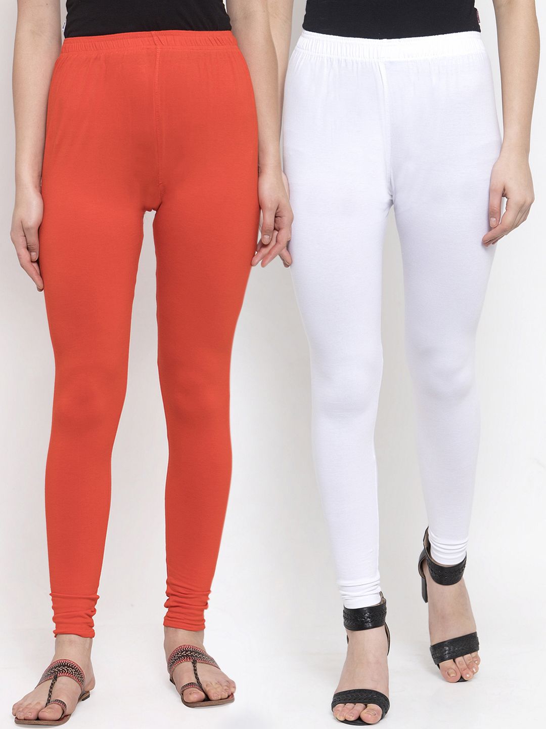 TAG 7 Women Pack Of 2 Solid Churidar-Length Leggings | Grocsy
