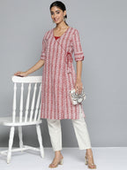 HERE&NOW Printed Wrap Designed Layered Kurta | Grocsy