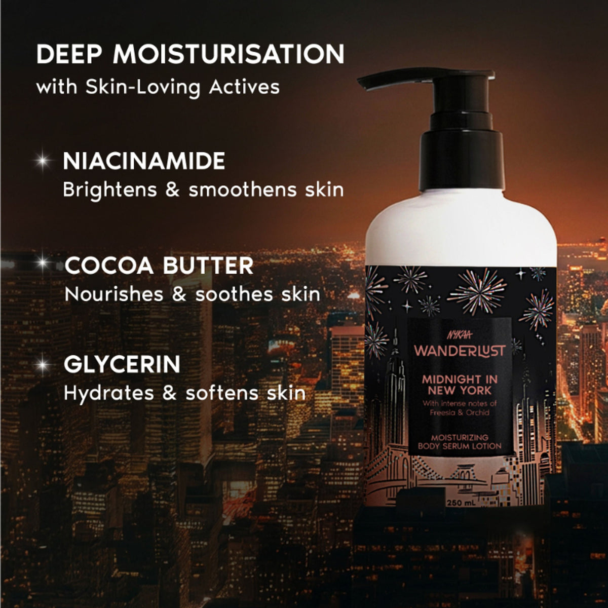 Wanderlust Moisturizing Body Lotion - Midnight In New York | Grocsy
