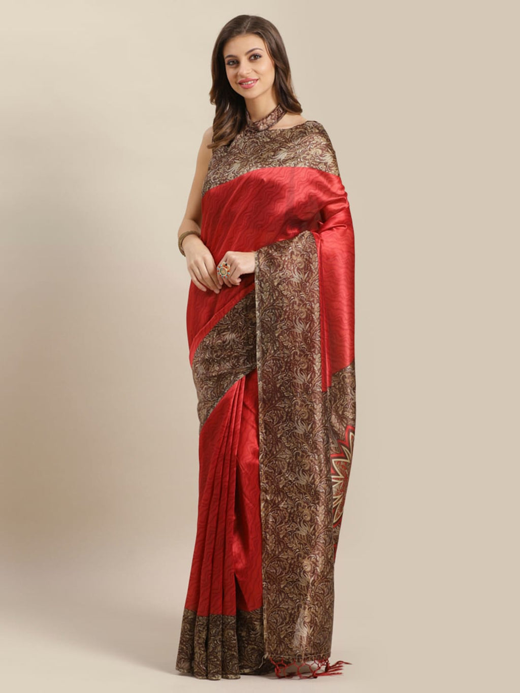 Saree Mall Maroon Printed Saree | Grocsy
