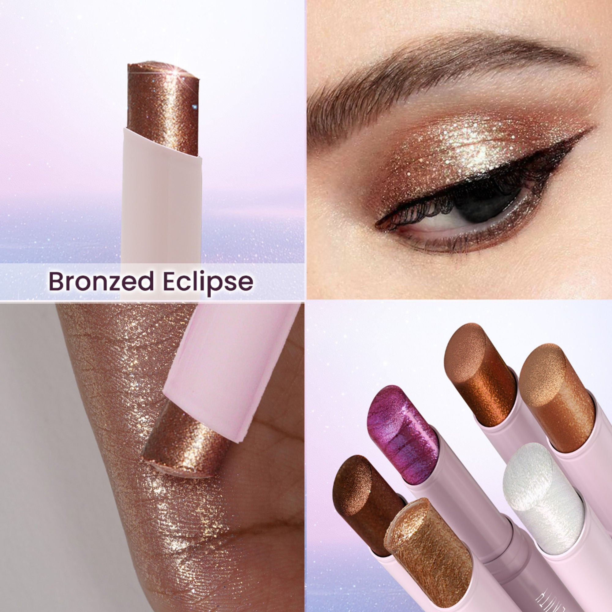 Swiss Beauty Jelly Verse Glow Eyeshadow Stick , Rich Color Payoff, Crease-Proof - Star Shower | Grocsy