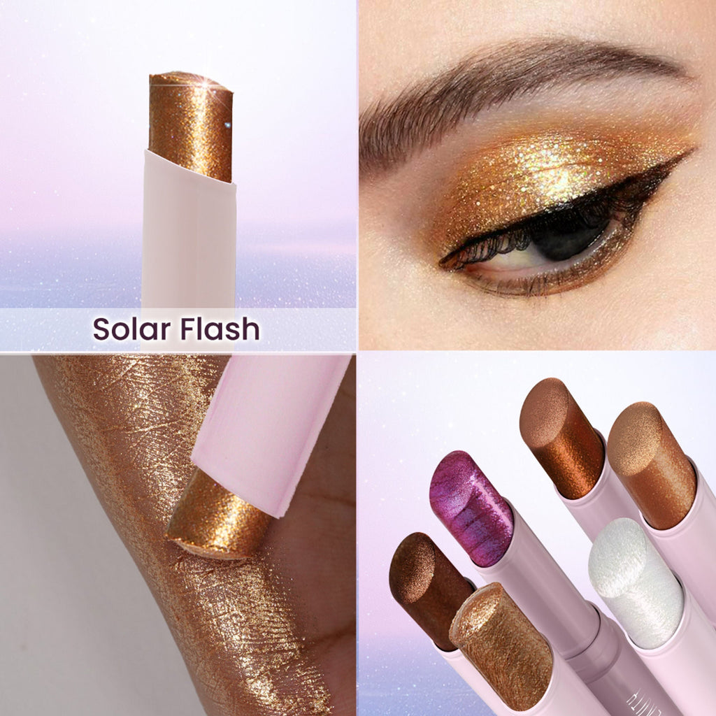 Swiss Beauty Jelly Verse Glow Eyeshadow Stick , Rich Color Payoff, Crease-Proof - Solar Flash | Grocsy