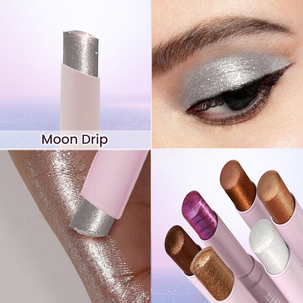 Swiss Beauty Jelly Verse Glow Eyeshadow Stick , Rich Color Payoff, Crease-Proof - Moon Drip | Grocsy
