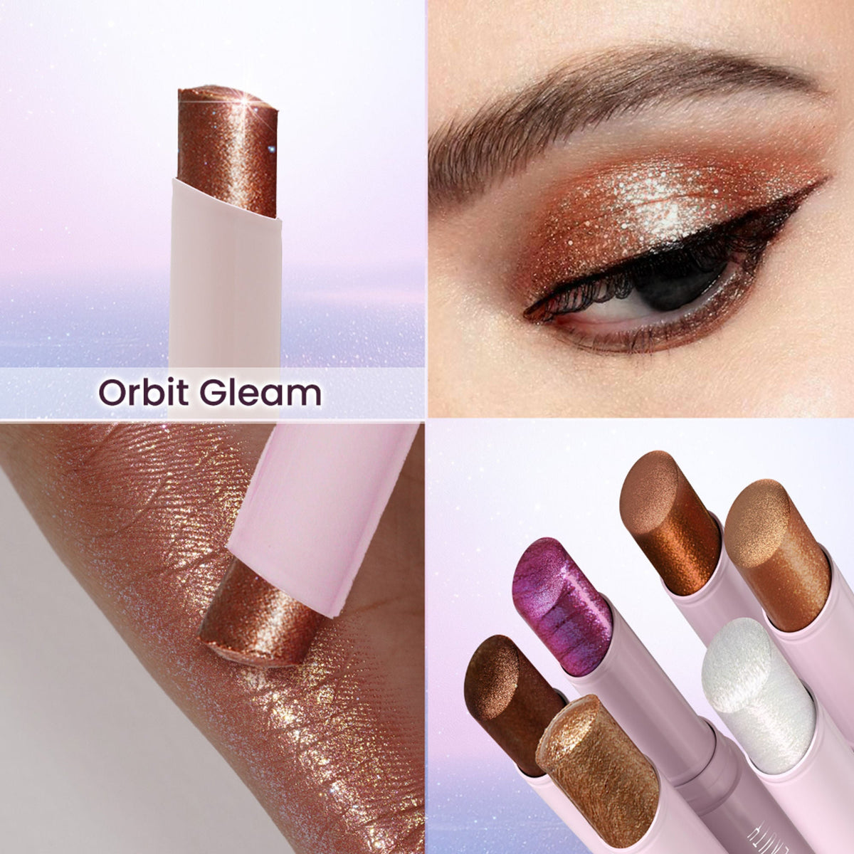 Swiss Beauty Jelly Verse Glow Eyeshadow Stick , Rich Color Payoff, Crease-Proof - Orbit Gleam | Grocsy