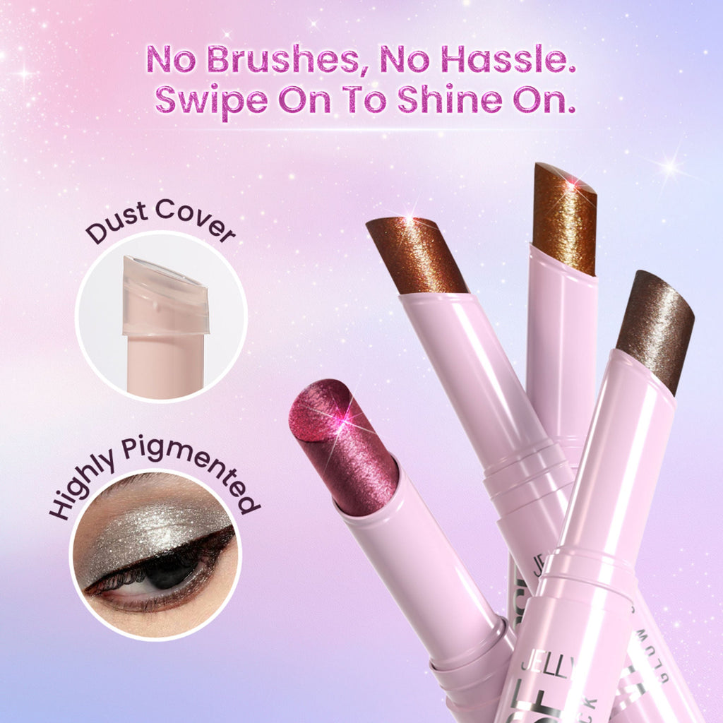 Swiss Beauty Jelly Verse Glow Eyeshadow Stick , Rich Color Payoff, Crease-Proof - Twilight Beam | Grocsy