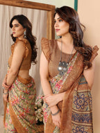 Partywear Designer Coffee Kota Doriya Fancy Saree - Dyuti | Grocsy