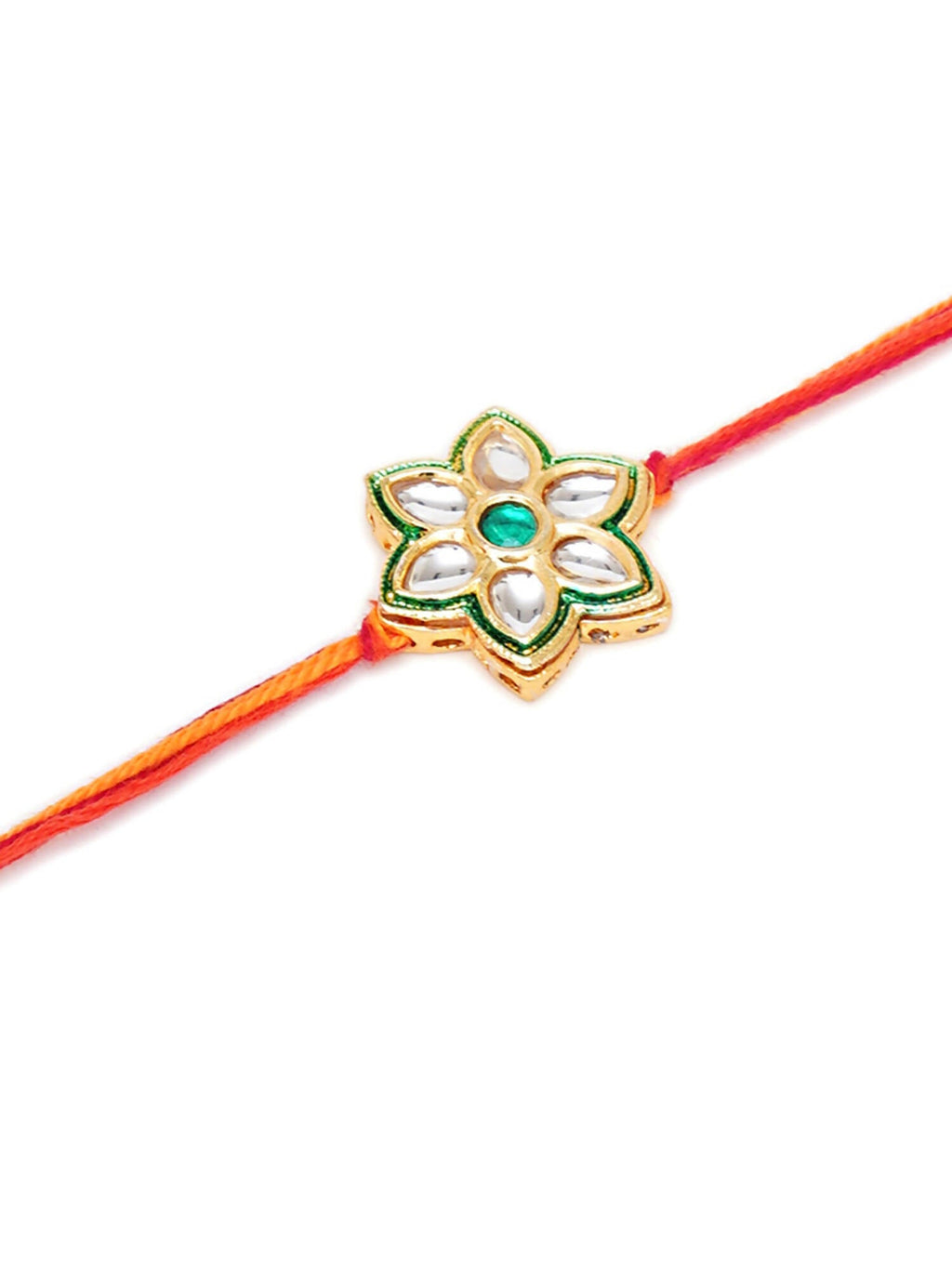 Designer kundan Rakhi - Ruby Raang | Grocsy