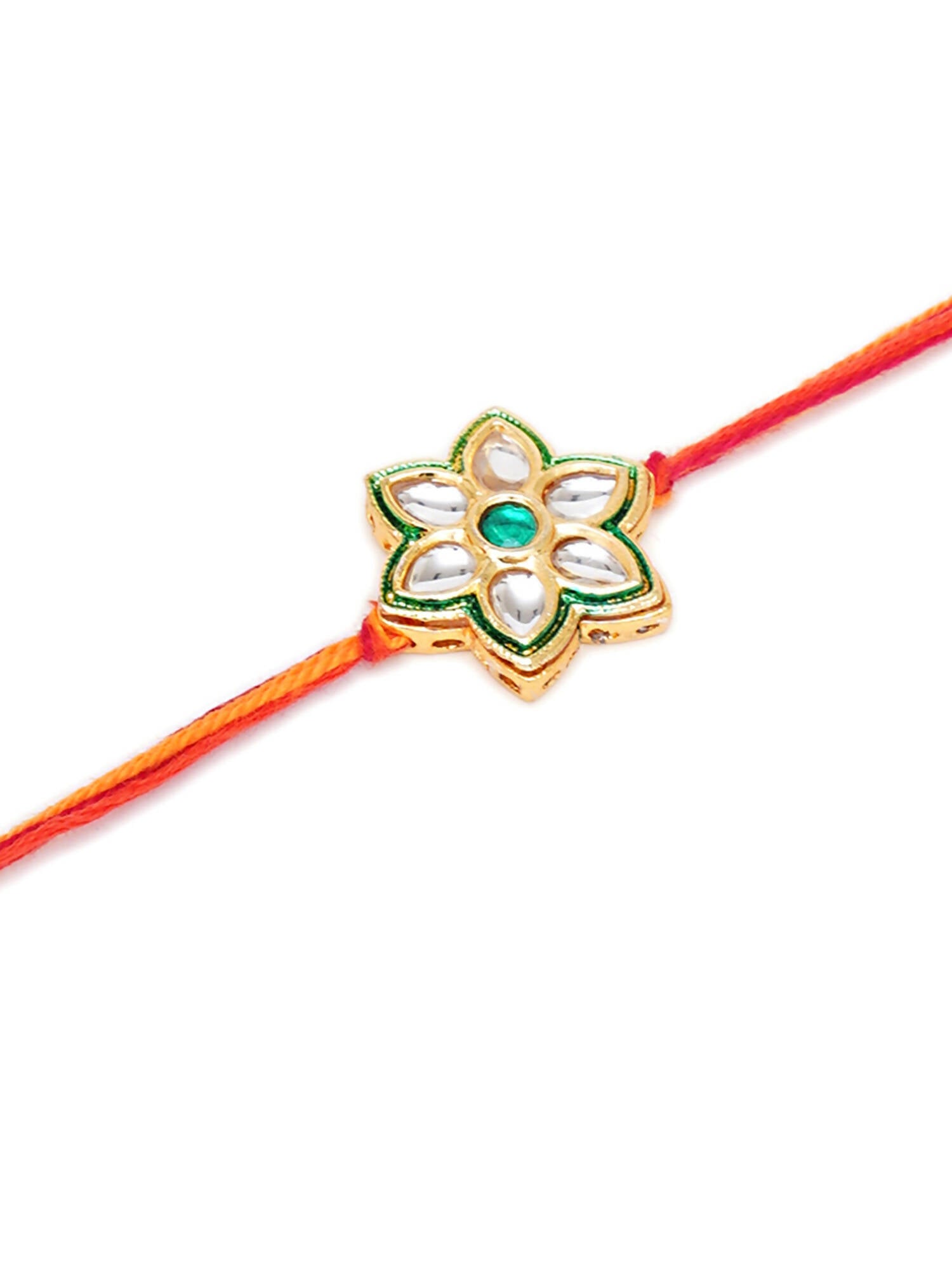 Designer kundan Rakhi - Ruby Raang | Grocsy