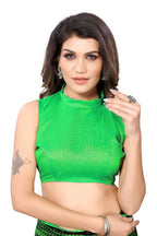 Vamika Green Lycra Knitted Saree | Grocsy