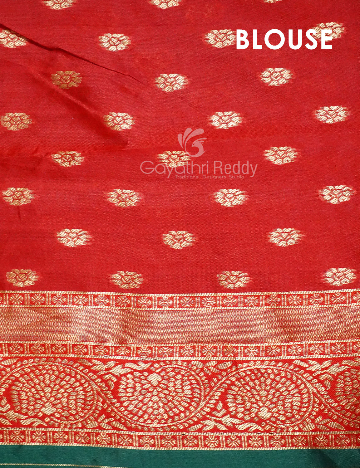 Shades of Green Floral Designbanaras Semi Silk Saree By Gayathri Reddy Designer Studio | Grocsy