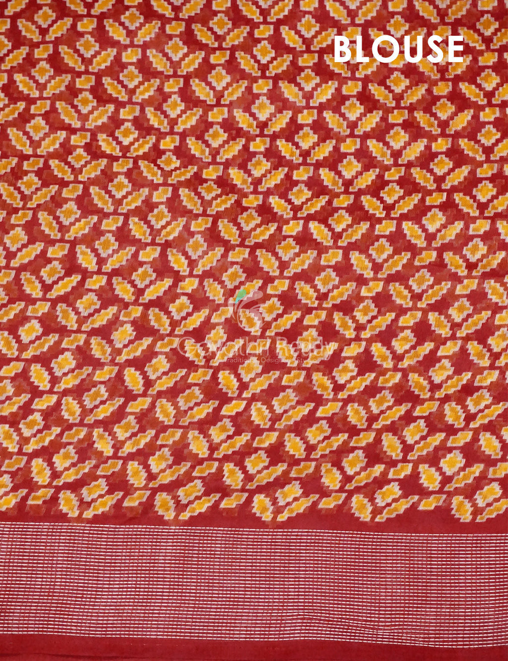 Combo of Parrot Green and Red Patola Print Semi Chanderi Saree By Gayathri Reddy Designer Studio | Grocsy