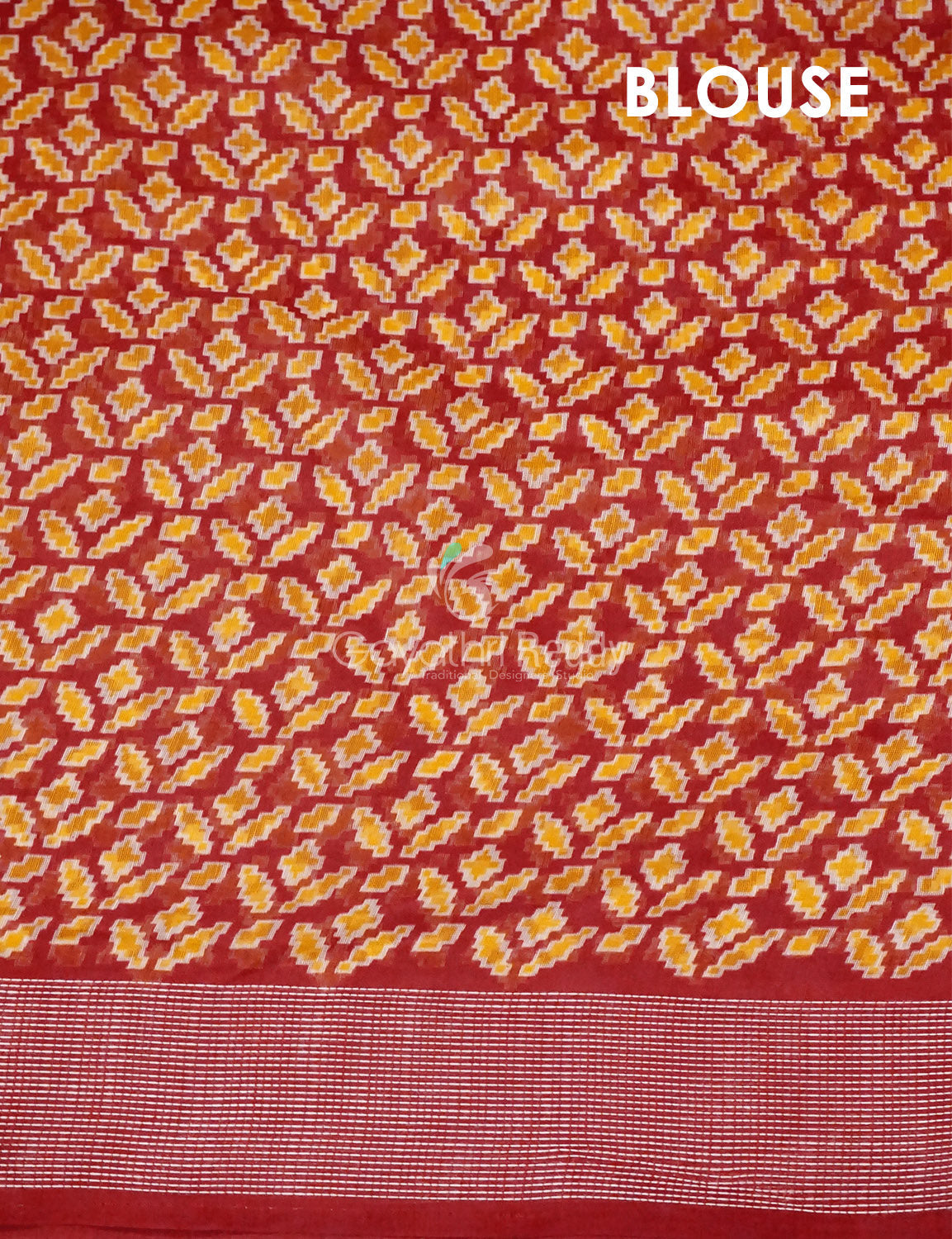 Combo of Parrot Green and Red Patola Print Semi Chanderi Saree By Gayathri Reddy Designer Studio | Grocsy