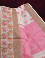 Combo of Cream and Pink with Floral Buttes Banarasi Munga Kota Saree By Gayathri Reddy Designer Studio | Grocsy
