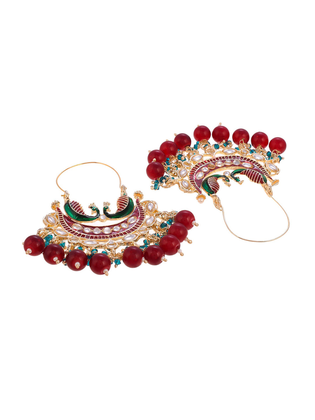 Shoshaa Women Maroon Contemporary Chandbalis Earrings | Grocsy
