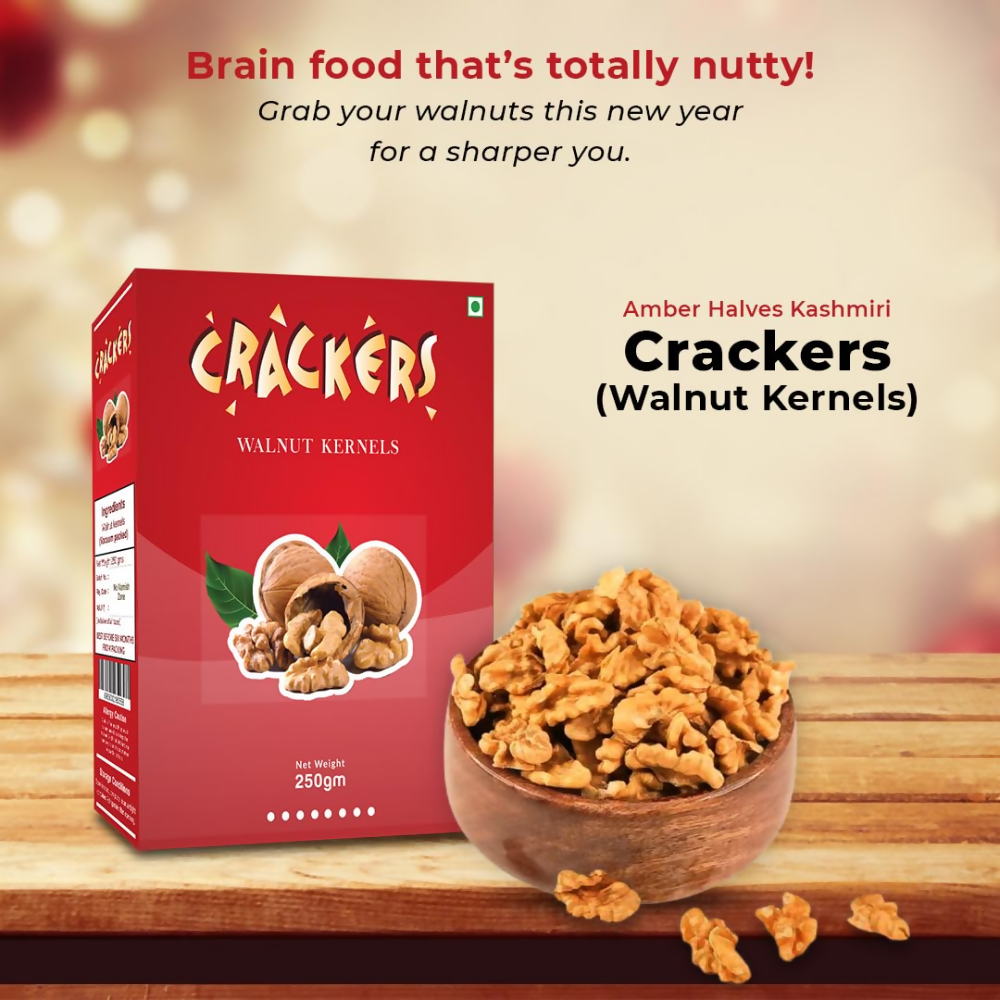 Go Crackers Kashmiri Brown Halves Dried Walnuts Kernels Without Shell | Grocsy