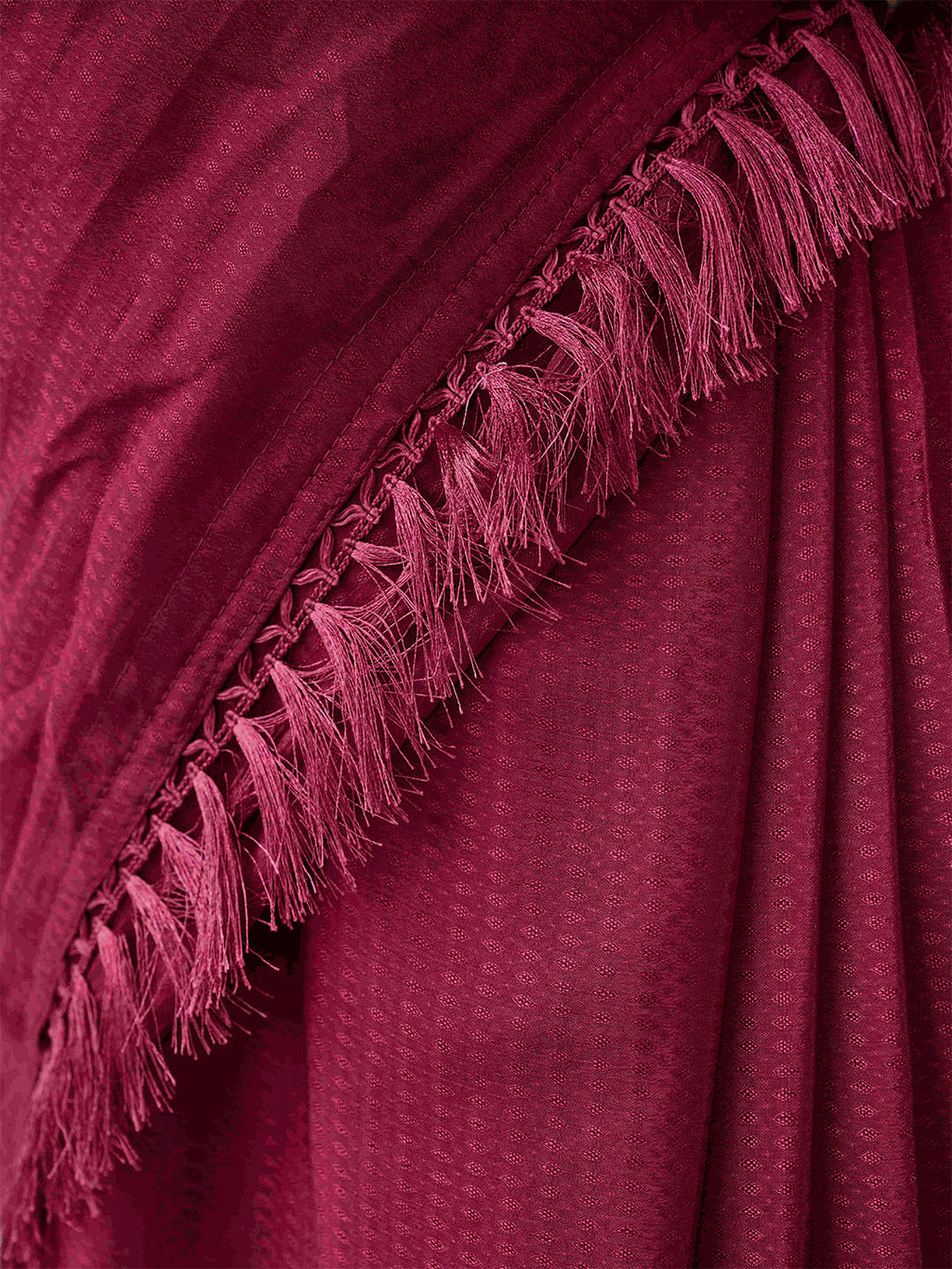 Tikhi Imli Woven Design Tasselled Satin Jacquard Ready to Wear Saree | Grocsy