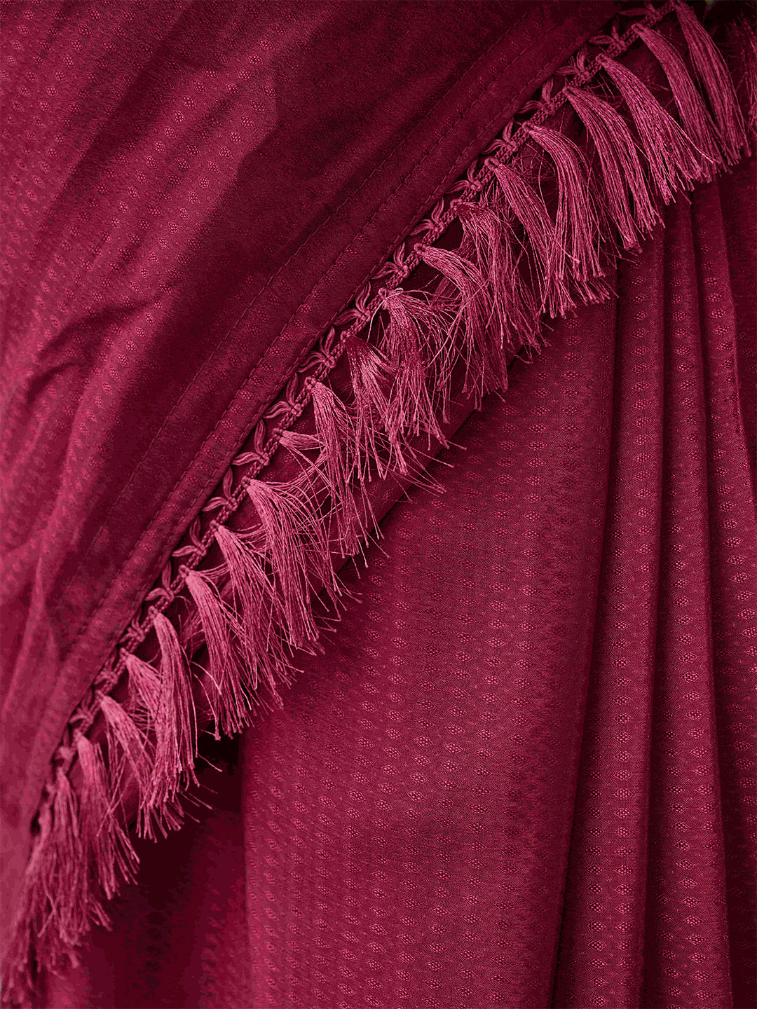 Tikhi Imli Woven Design Tasselled Satin Jacquard Ready to Wear Saree | Grocsy