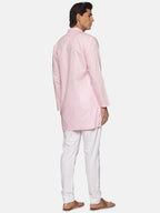 Sethukrishna Mens Pink Pure Cotton Kurta with Pyjamas | Grocsy